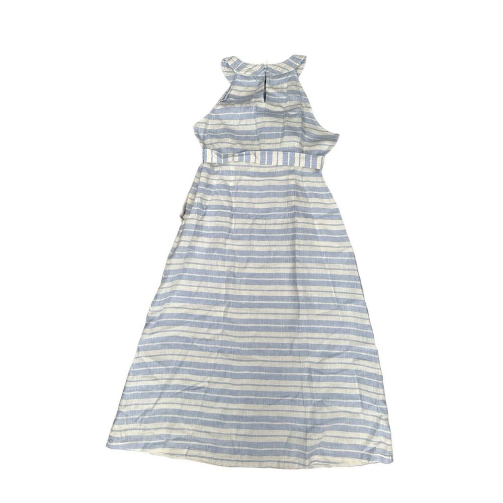 Sigrid Olsen 100% Linen A-Line Halter Striped Mid… - image 3